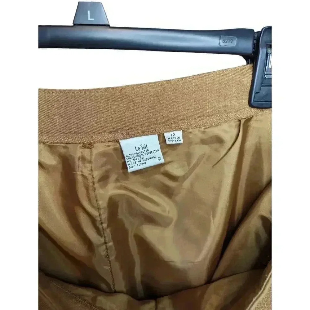 Le Suit Khaki Side Zip Dress Pants Size 12 - Picture 5 of 5